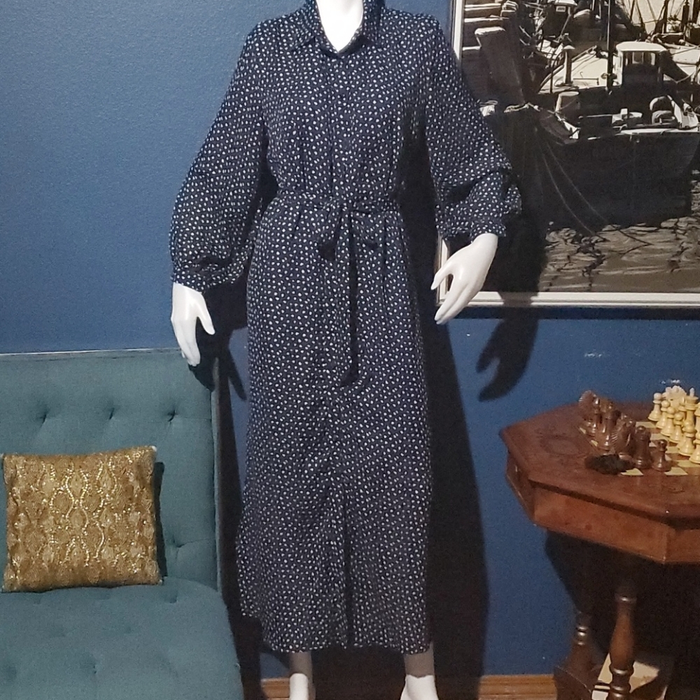 Vintage shirt navy dress.